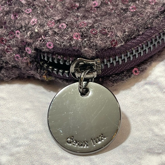 Deux Lux Purple Boiled Wool Sequin Evening‎ Clutch - Picture 3 of 10